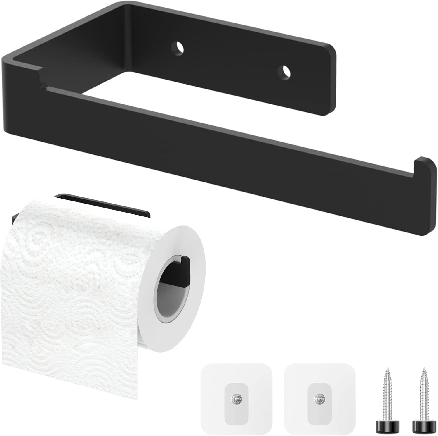 Uchwyt na Papier Toaletowy Ścienny lub Samoprzylepny - Ze Stali Nierdzewnej, Elegancki Design do WC i Łazienki, Kompatybilny z Rolkami i Ręcznikami