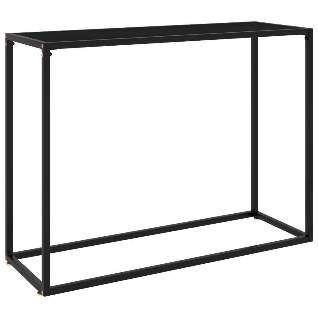 vidaXL Stolik konsolowy, czarny, 100x35x75 cm, szkło hartowane