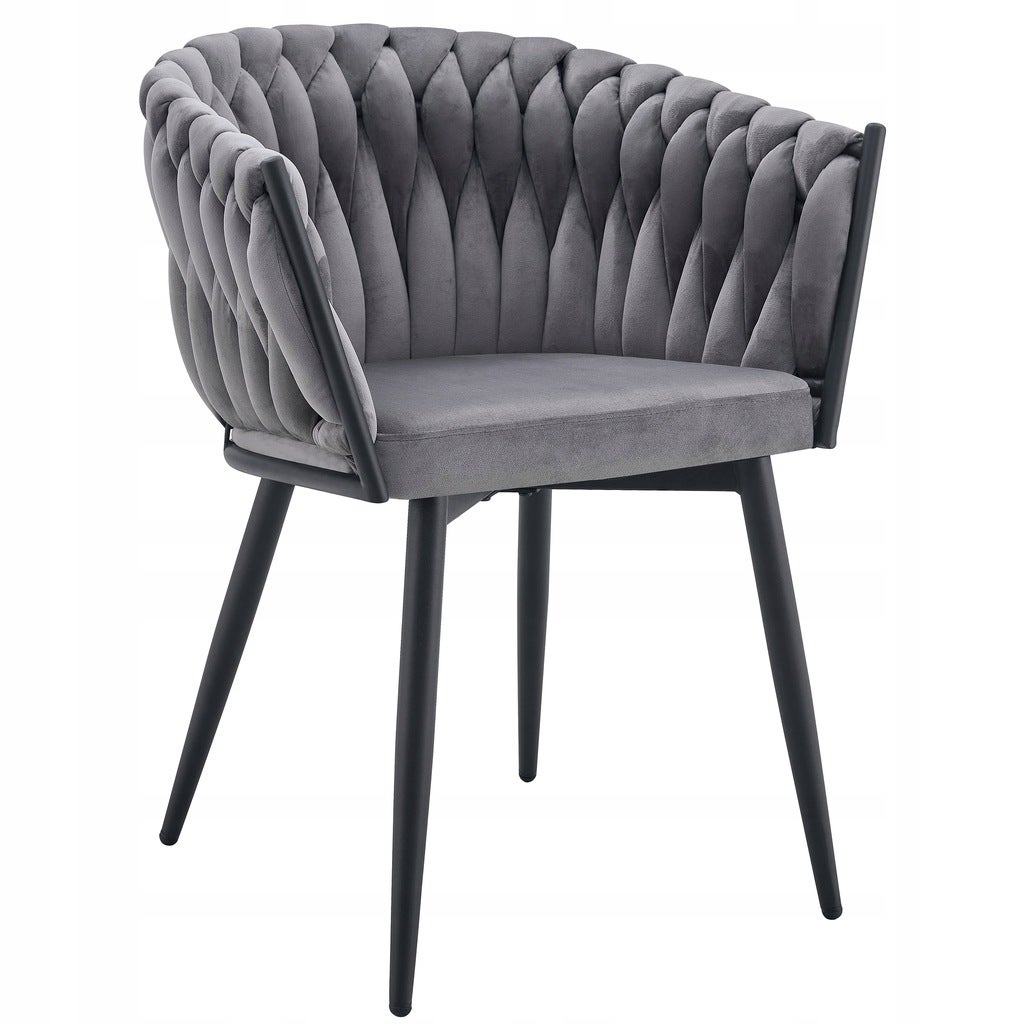 Nowoczesne stylowe krzesło jadalnia salon welur glamour Glam KT220 szare