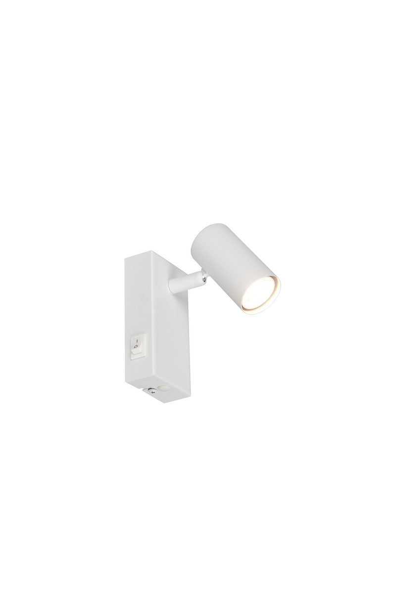 Kinkiet ruchoma tuba włącznik TARYN biały 1xGU10x5W metal wym:14x6x14cm IP20 RL