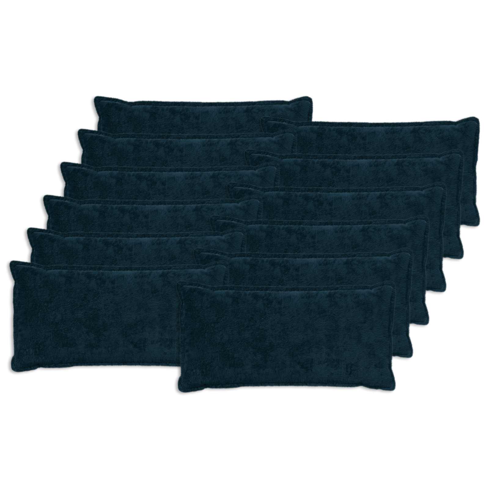 12x Poszewka Dekoracyjna na Poduszkę 40x80 cm ze Sztucznego Futra Granatowa