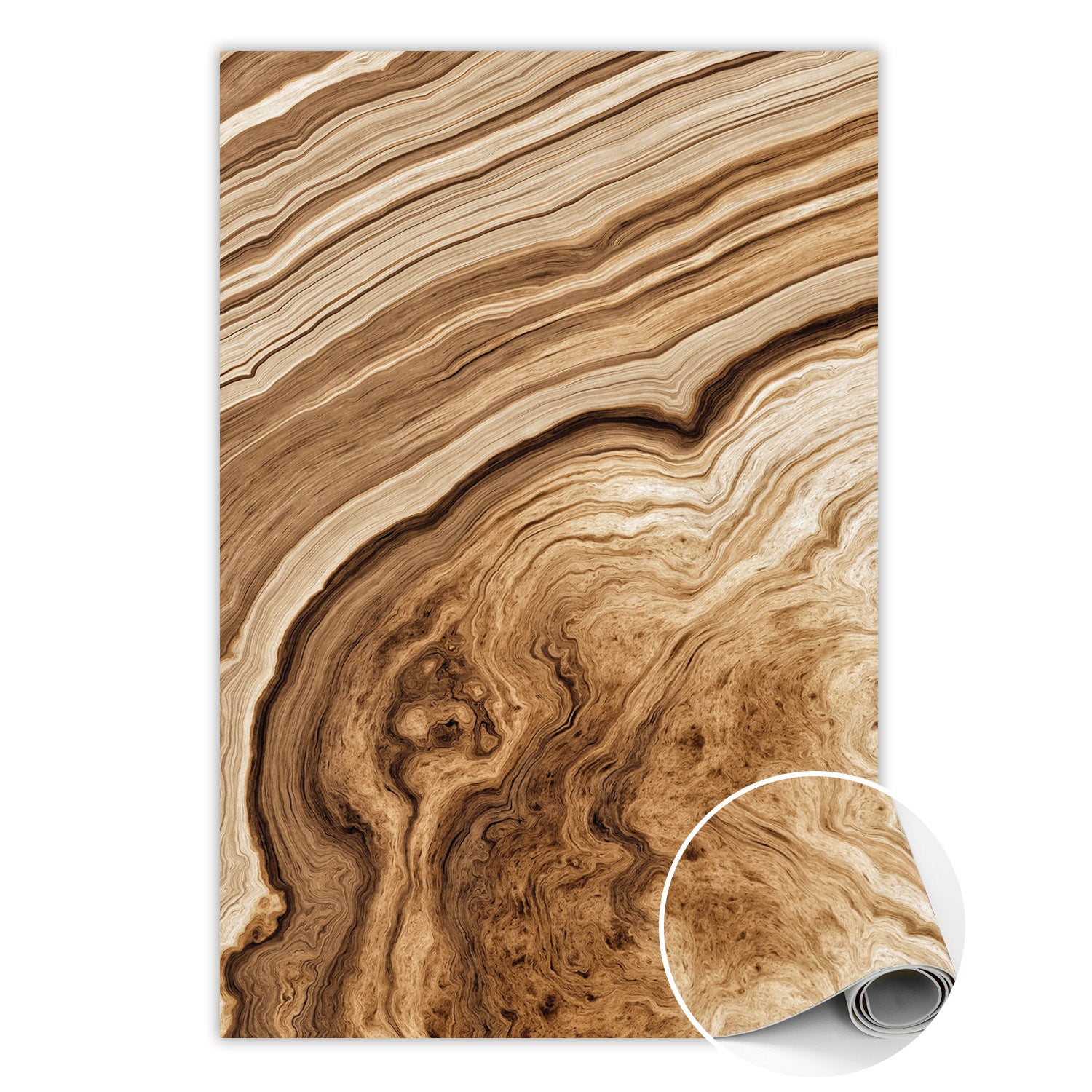 Dywan winylowy drewniane słoje, mata winylowa do pokoju naturalny wzór 60x90 cm – Tulup