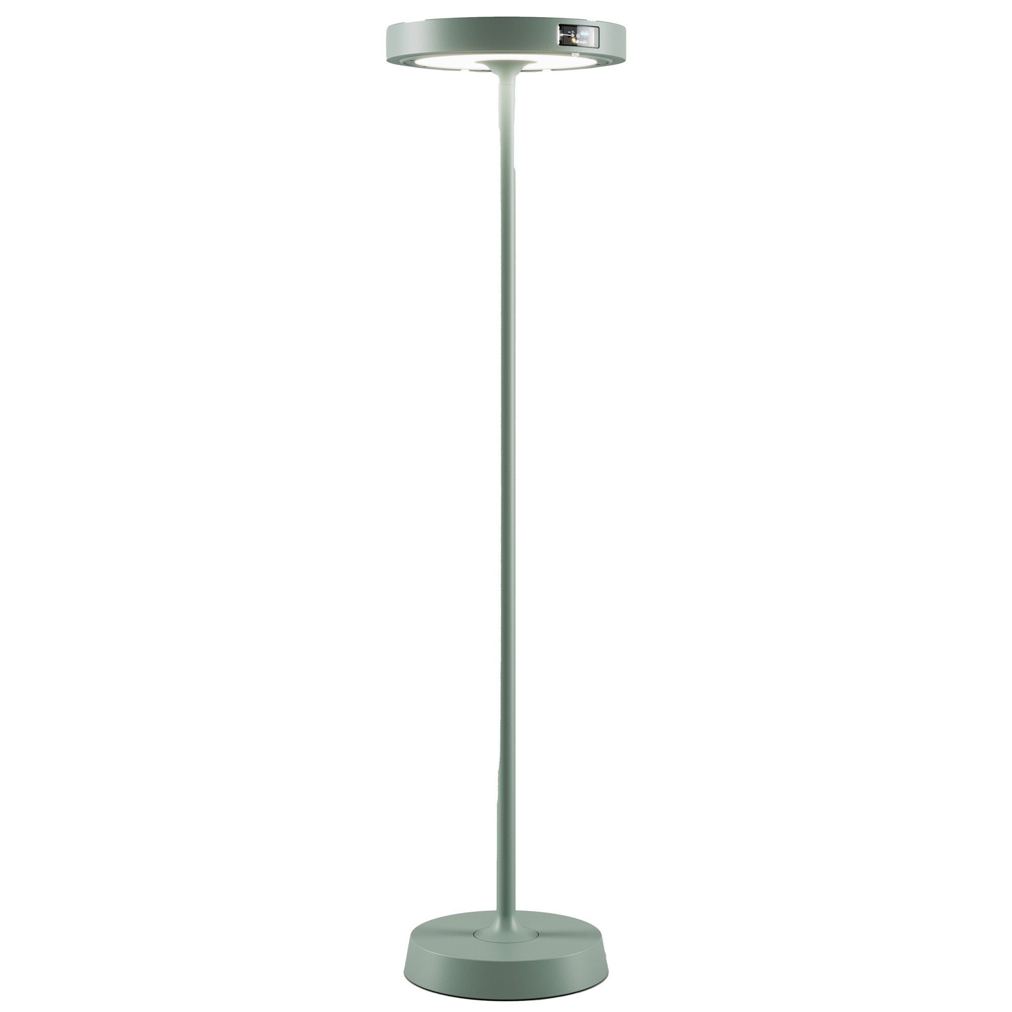Barbell Solar RF - lampa podłogowa LED z akumulatorem solarnym 65W - Lampa podłogowa zewnętrzna, 3 wysokości: 156-113-70 cm, Sage