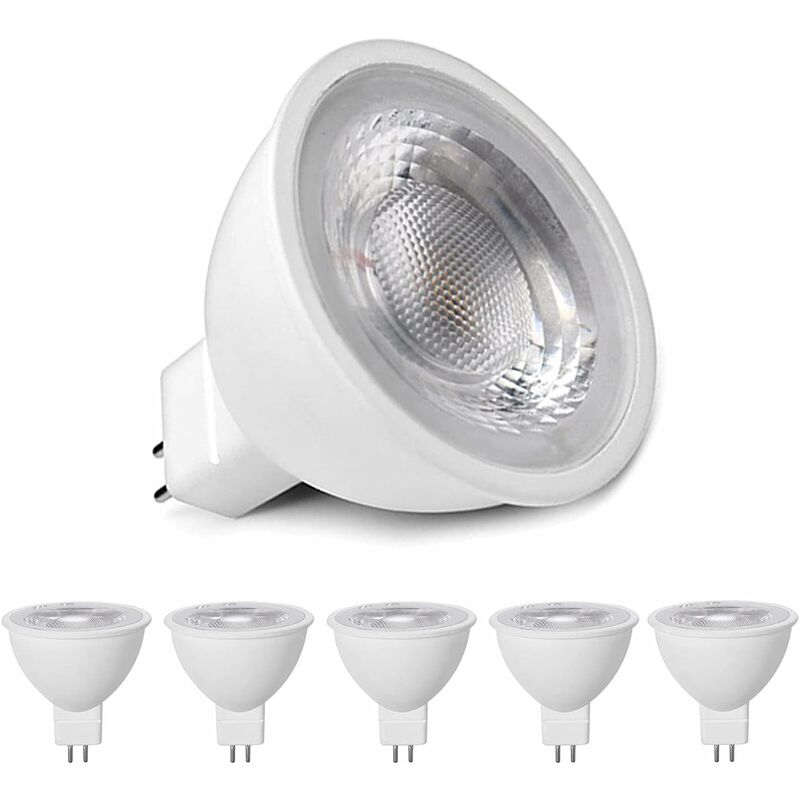 Żarówki LED MR16, ciepła biel, 3000 K, zamiennik żarówki halogenowej MR16 GU5.3 5 W dla lamp 50 W i 40 W, oświetlenie LED 500 lm, żarówki reflektorowe