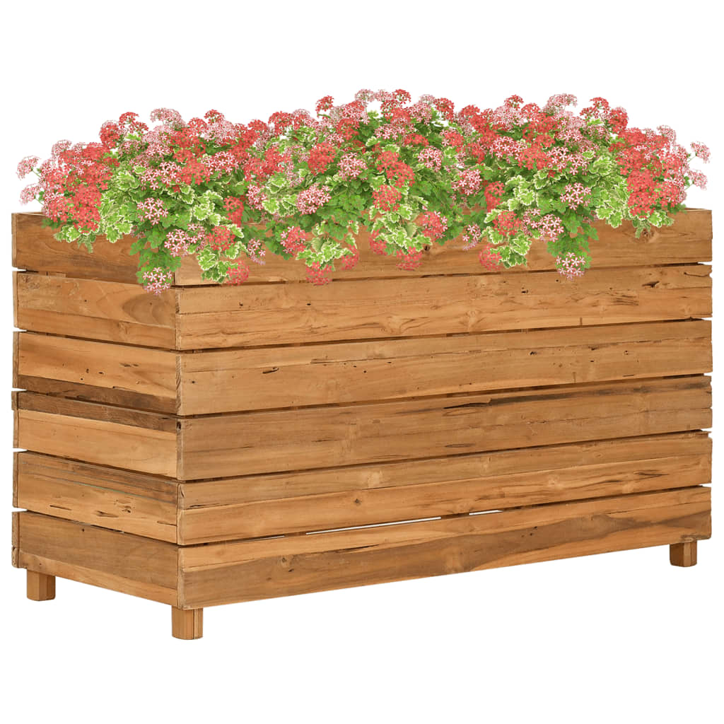 vidaXL Podwyższona donica 100x40x55 cm drewno tekowe z recyklingu/stal
