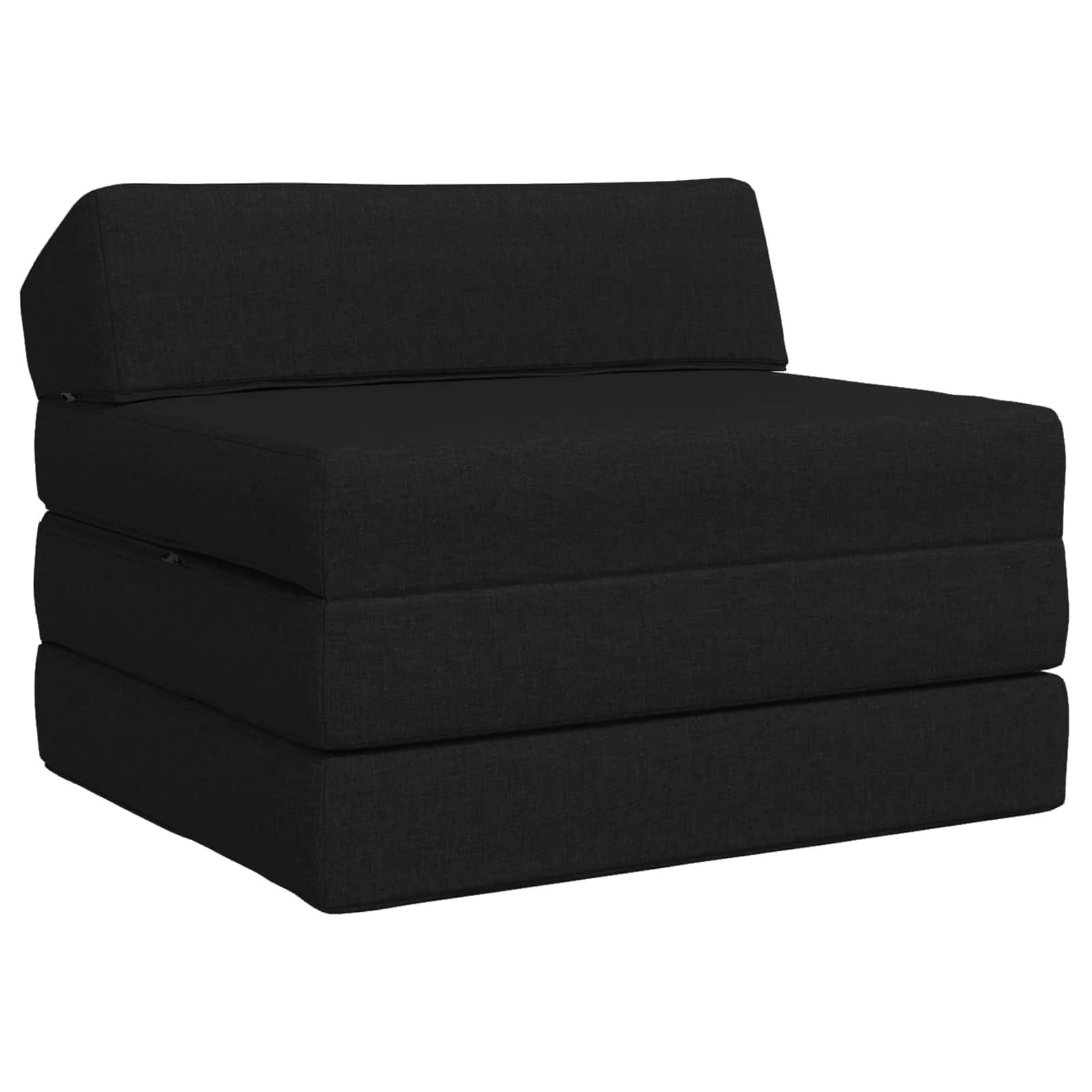 Składana Sofa Łóżko Czarny 200 x 70 x 10 cm tkanina