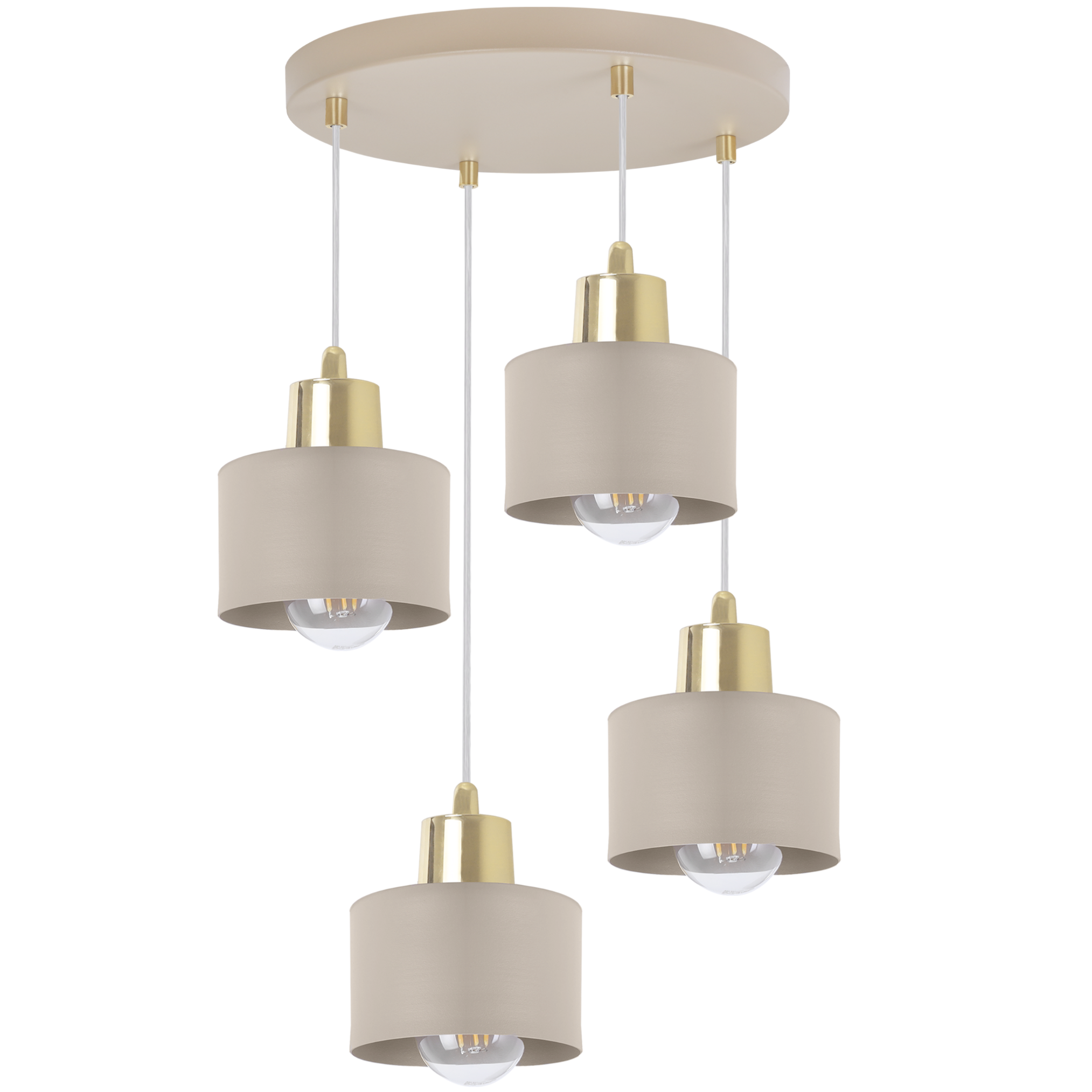 Lampa sufitowa wisząca okrągła Light Home LH Panta 4x E27 kaszmirowy/złoty