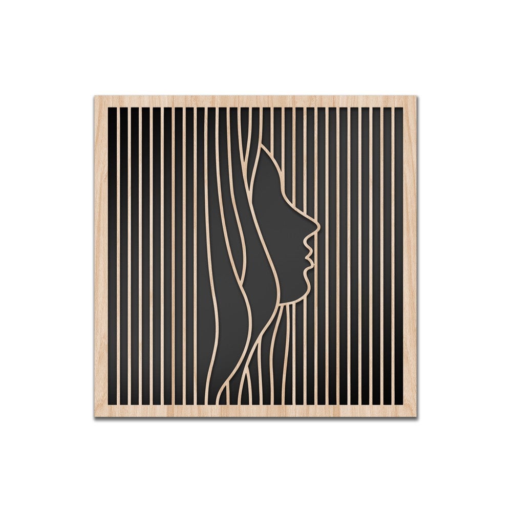 POZA LINIAMI - Obraz na meble z drewna kompozytowego i PCV cięty laserowo, 40x40 cm