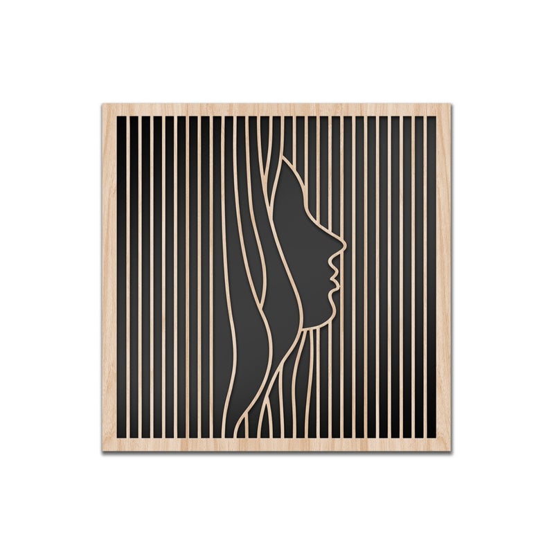POZA LINIAMI - Obraz na meble z drewna kompozytowego i PCV cięty laserowo, 40x40 cm