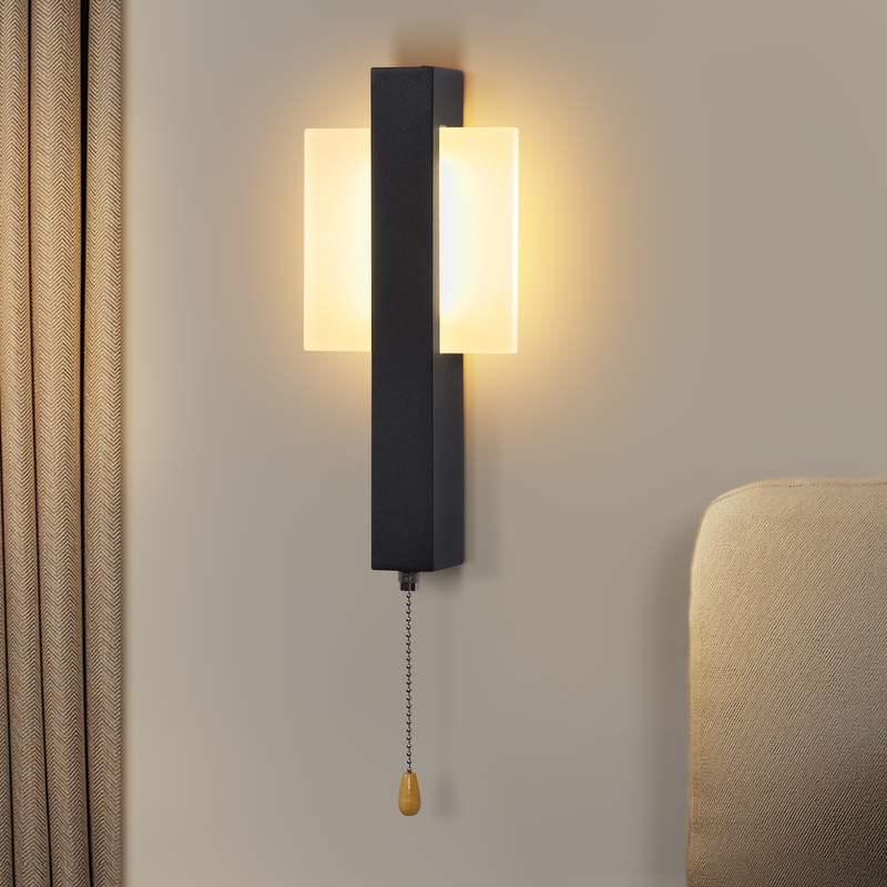 Kinkiet wewnętrzny LED Nettlife z przełącznikiem – nowoczesna lampa do przedpokoju w kolorze czarnym, 3000 K, ciepła biel, 6 W