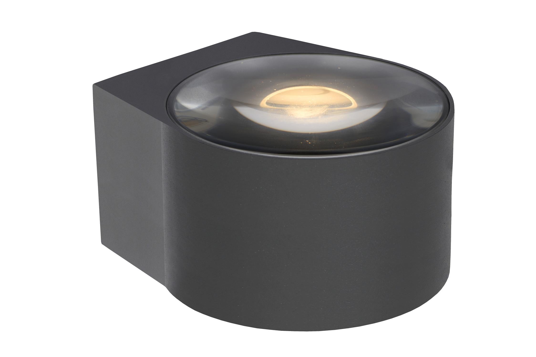 Kinkiet LED RAYEN czarny 12W Ciepła biel 960lm aluminium wym:7,8x11x12cm IP65 Lucide