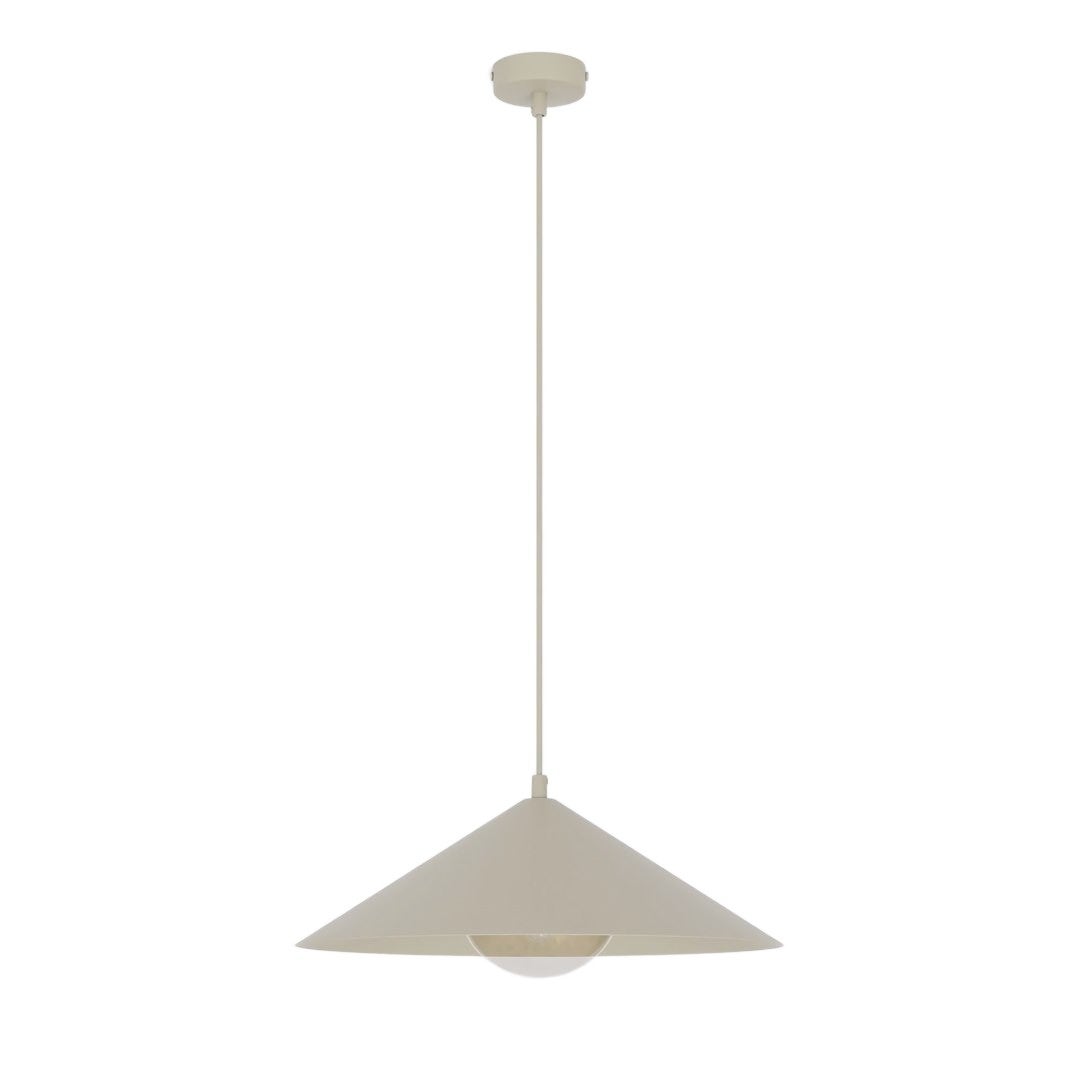Lampa wisząca minimalistyczna beżowo-bursztynowa szklana kula stożek fi40cm 1xE14 10W MONO Emibig