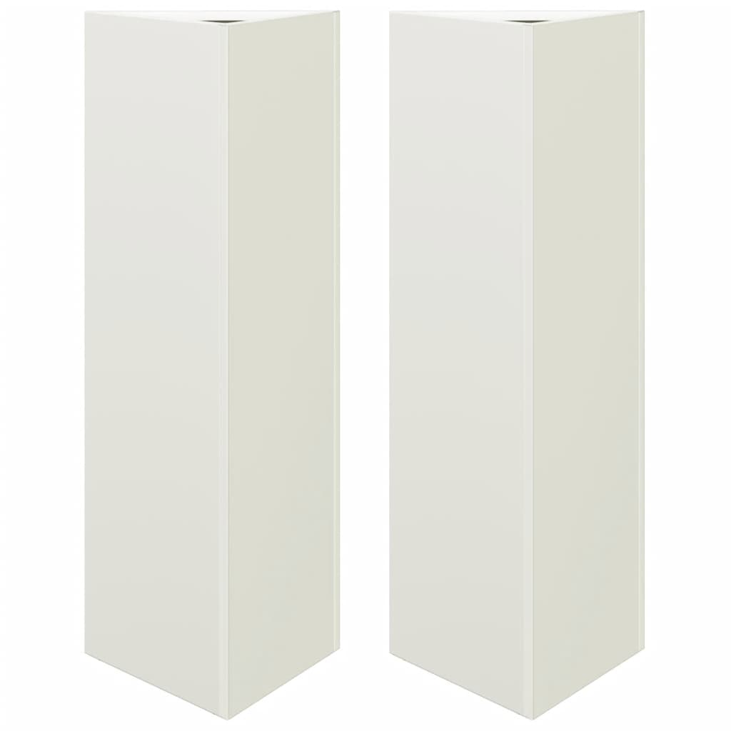 2x Donica Ogrodowa Stalowa 30x26x75 cm Biała na Taras na Balkon na Kwiaty