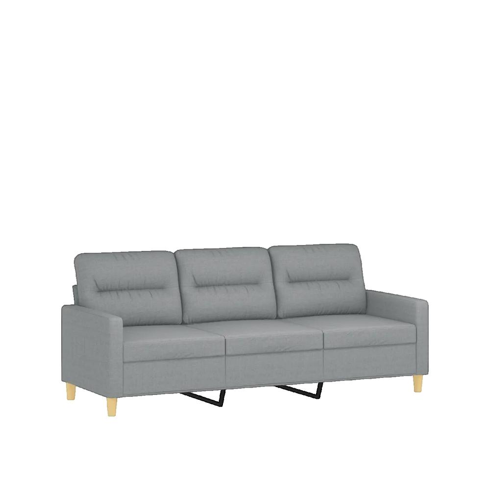 Sofa 3-osobowy vidaXL Jasnoszary Trwała Tkanina i Metalowa Rama