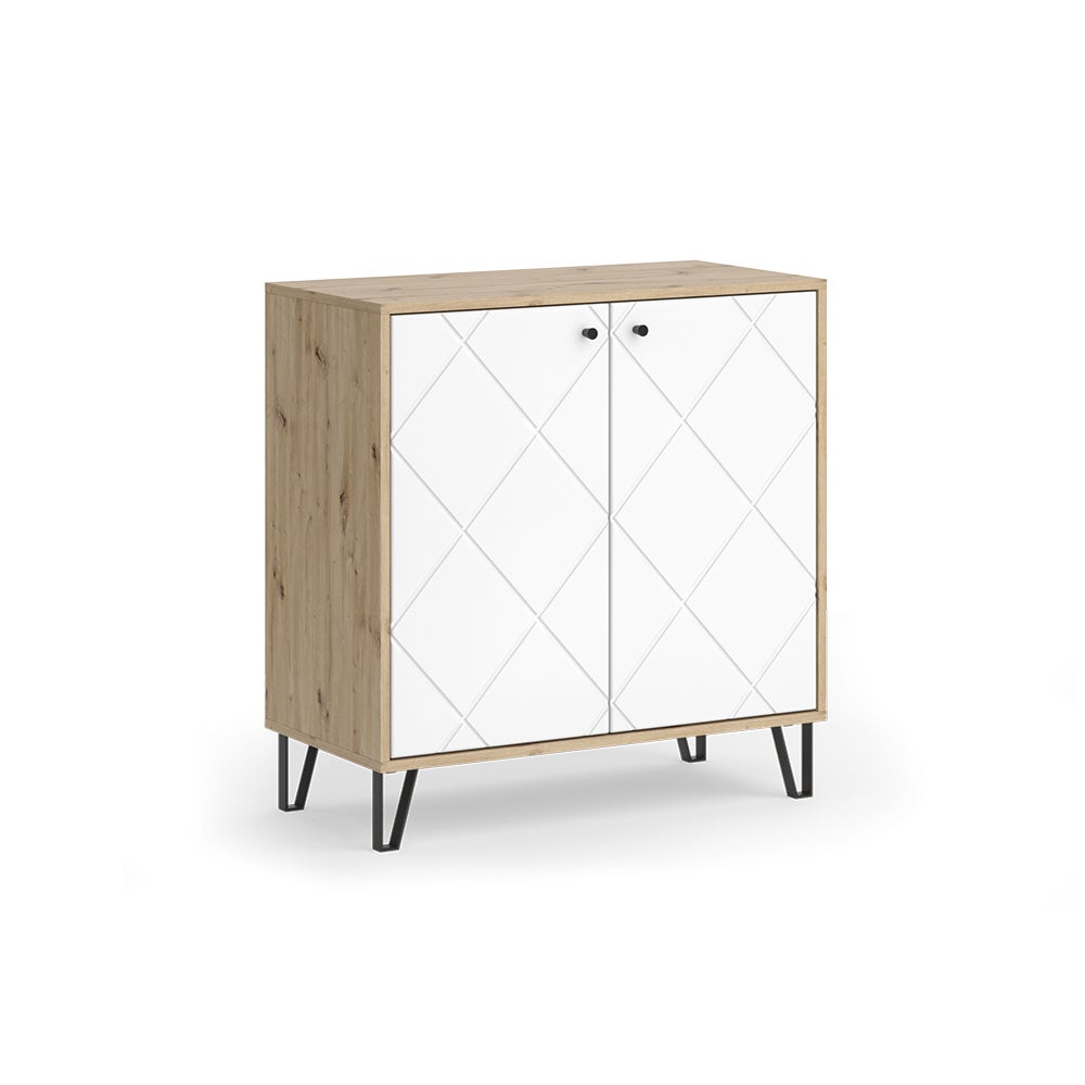 Vicco Kredens Nizza, Dąb rzemieślniczy, 80.2 x 82.6 cm z 2 drzwiami