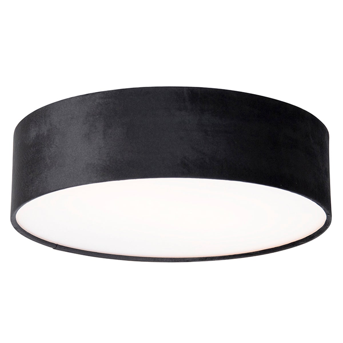 Qazqa nowoczesny plafon - Drum - czarny, max. 40w, e27, z 2 punktami świetlnymi, 40cm oświetlenie wewnętrzne