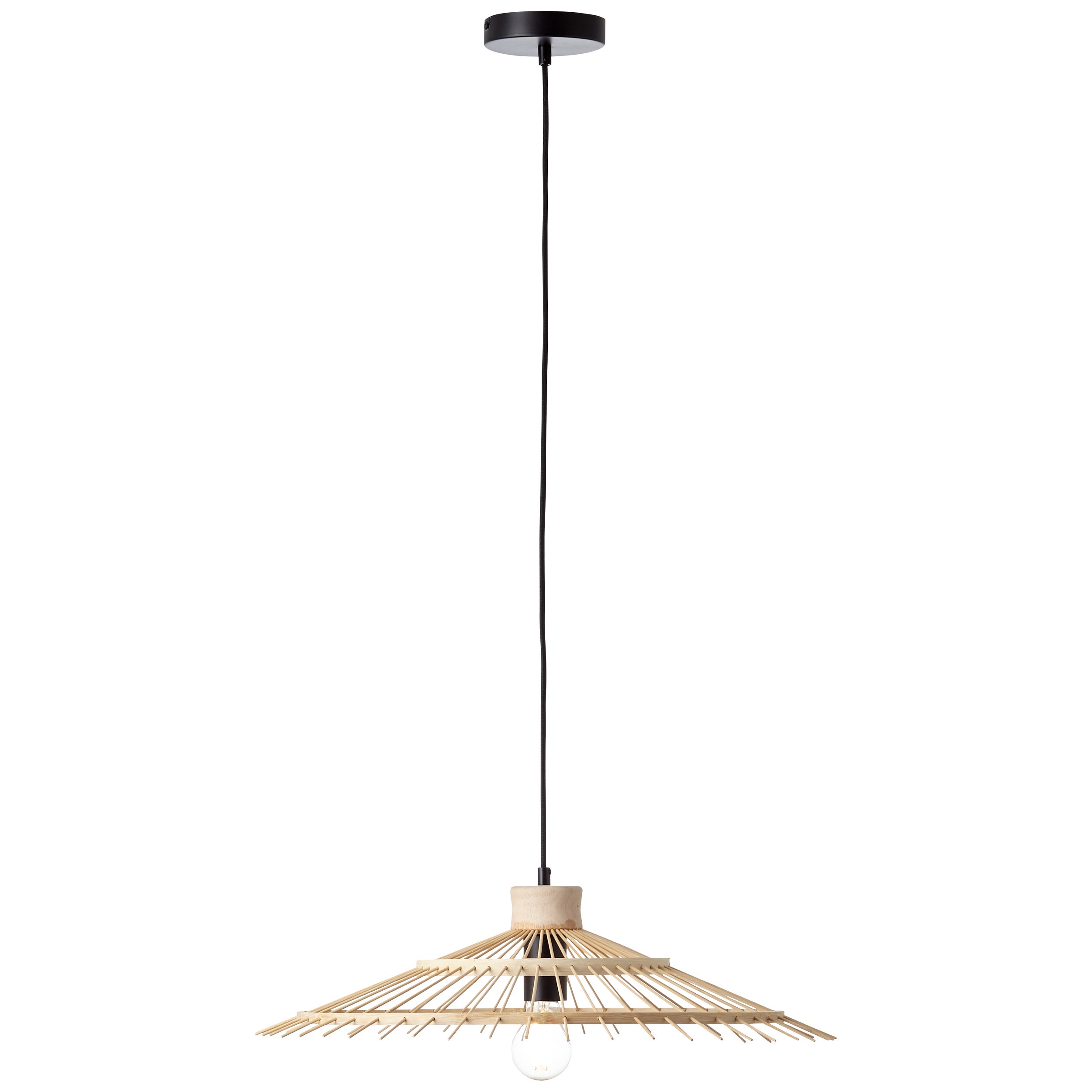 Brilliant lampa stołowa Tiffany 45cm czarny mat/naturalny metal/czarne szkło 1x A60, E27, 28 W