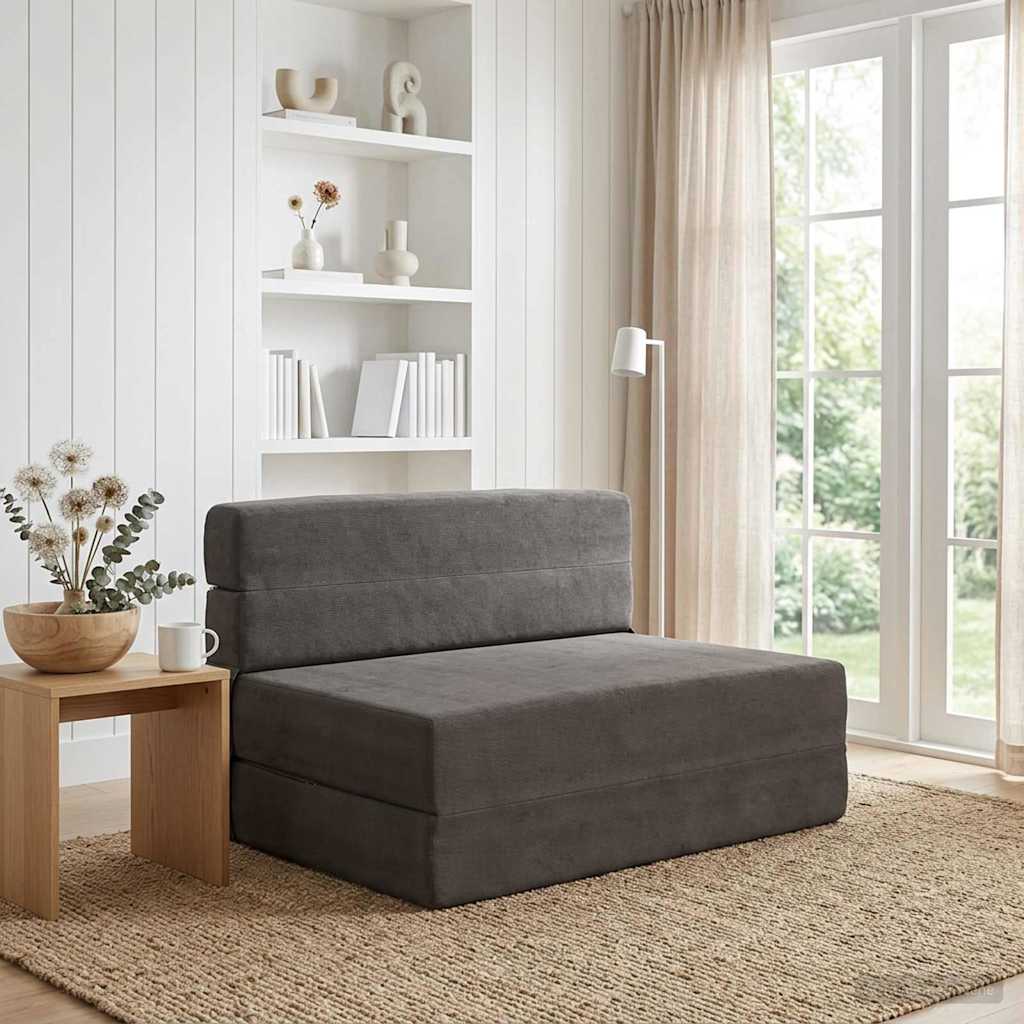 Składana Sofa Łóżko ciemnoszary 70 x 80 x 60 cm tkanina vidaXL