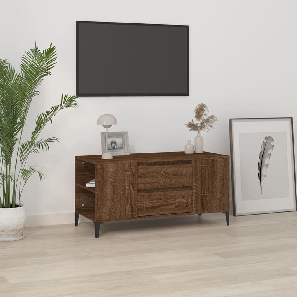 Szafka pod TV, brązowy dąb, 102x44,5x50 cm vidaXL