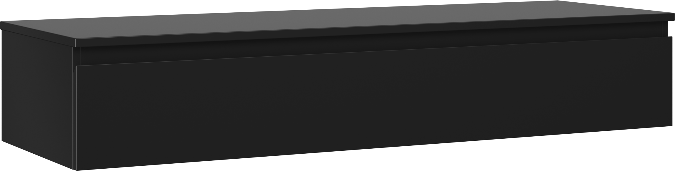 Mexen Orio szafka łazienkowa podumywalkowa 140 cm z blatem, 1 szuflada, czarna mat - 91A10-14023-1-BFC71