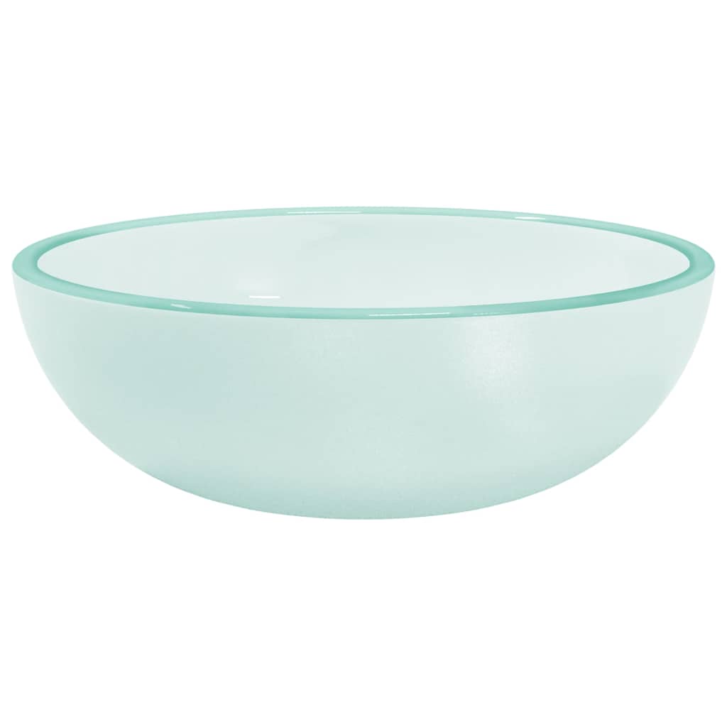 Umywalka Nablatowa ze Szkła Hartowanego Okrągła Matowa 35 cm