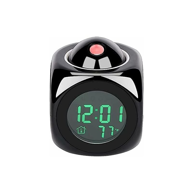 Budzik projekcyjny – z wyświetlaczem temperatury i czasu w pomieszczeniu, cyfrowy budzik LCD