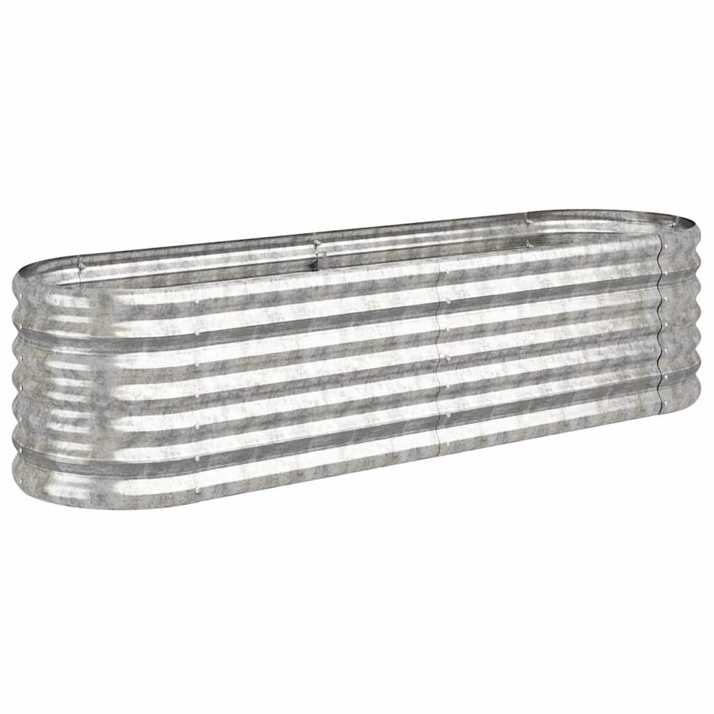 Donica Ogrodowa Metalowa Podwyższona Owalna Szara Ocynkowana