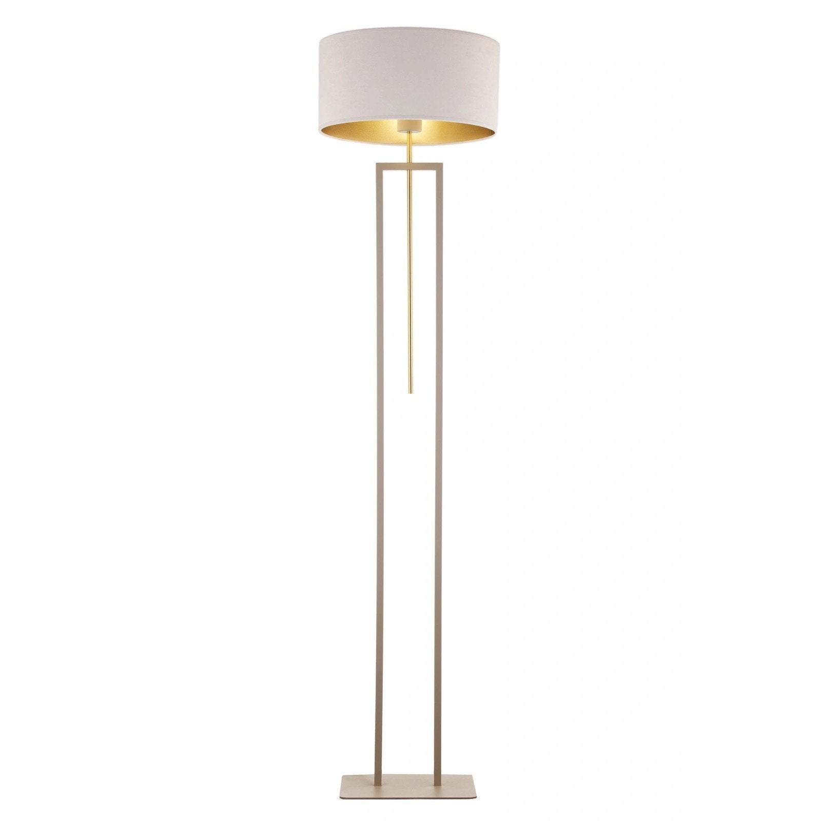 Lampa podłogowa elegancka beżowo-złota welurowy abażur 1xE27 15W MARII Sigma Lighting