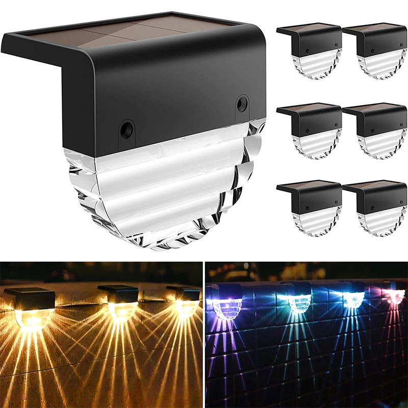 Lampy solarne do ogrodu, wodoodporne lampy LED, zewnętrzne lampy ścienne, lampy ogrodzeniowe, lampy dekoracyjne, 6 sztuk
