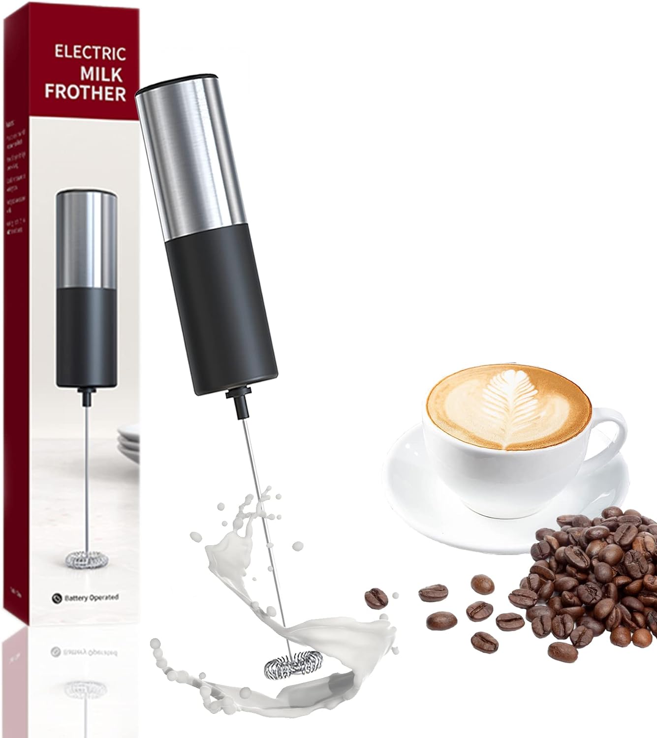 Spieniacz do mleka do kawy, latte, mikser do napojów, mini spieniacz do cappuccino, frappé, matcha, gorąca czekolada.