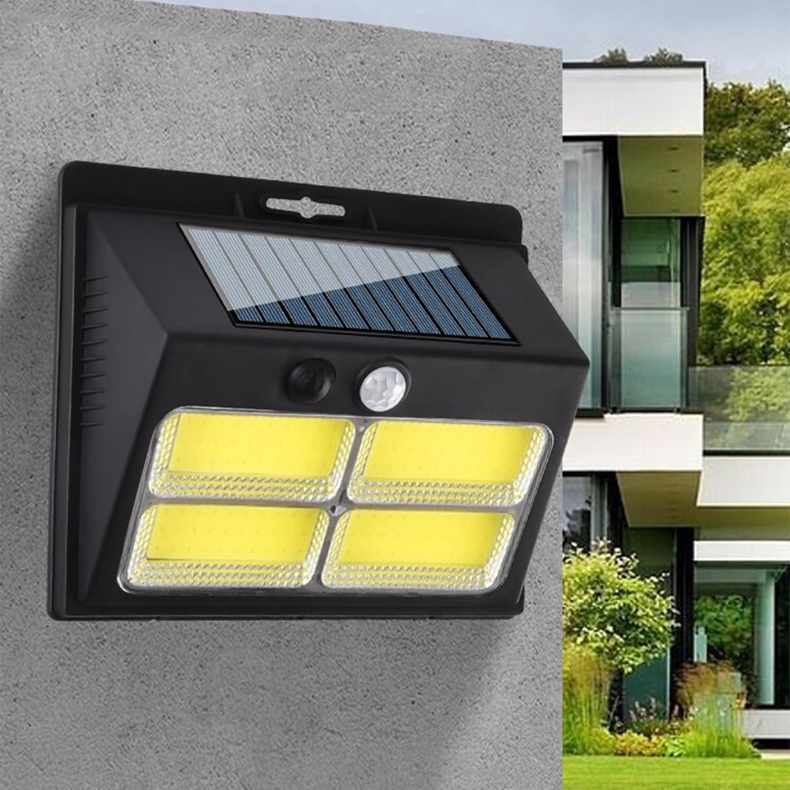 Lumière zewnętrzna słoneczna, światło zewnętrzne z czujnikiem ruchu, wodoodporne IP65, 3 tryby, odpowiednie do lampy solarnej montowanej na ścianie.