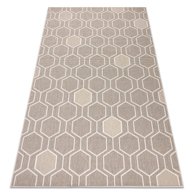 Dywan SPRING 20404558 Hexagon sznurkowy, pętelkowy - beż 120x170 cm