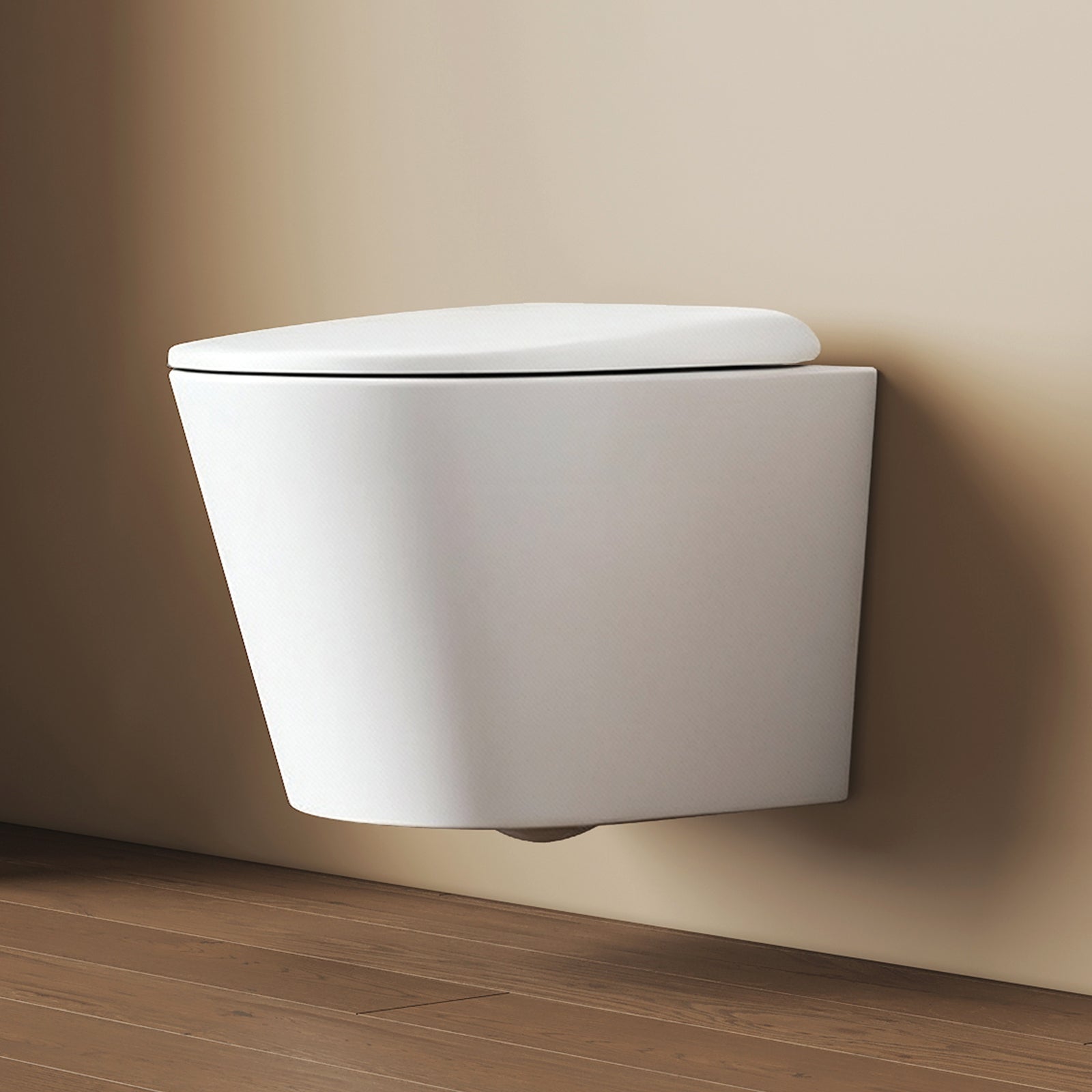 EMKE Miska WC Wisząca 49 x 36,5 cm – Rozstaw 180mm, Deska Soft-Close Wypinana, Biały Połysk