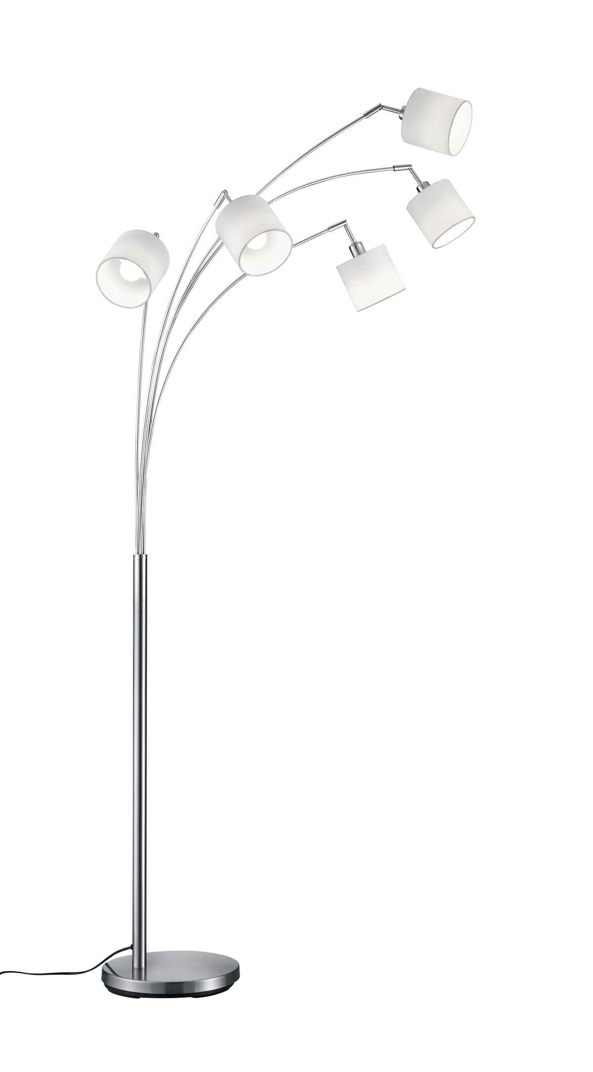Lampa podłogowa stojąca Tommy srebrno-biała 5xE14x28W wym: 200 x 30 x 30 cm metal RL