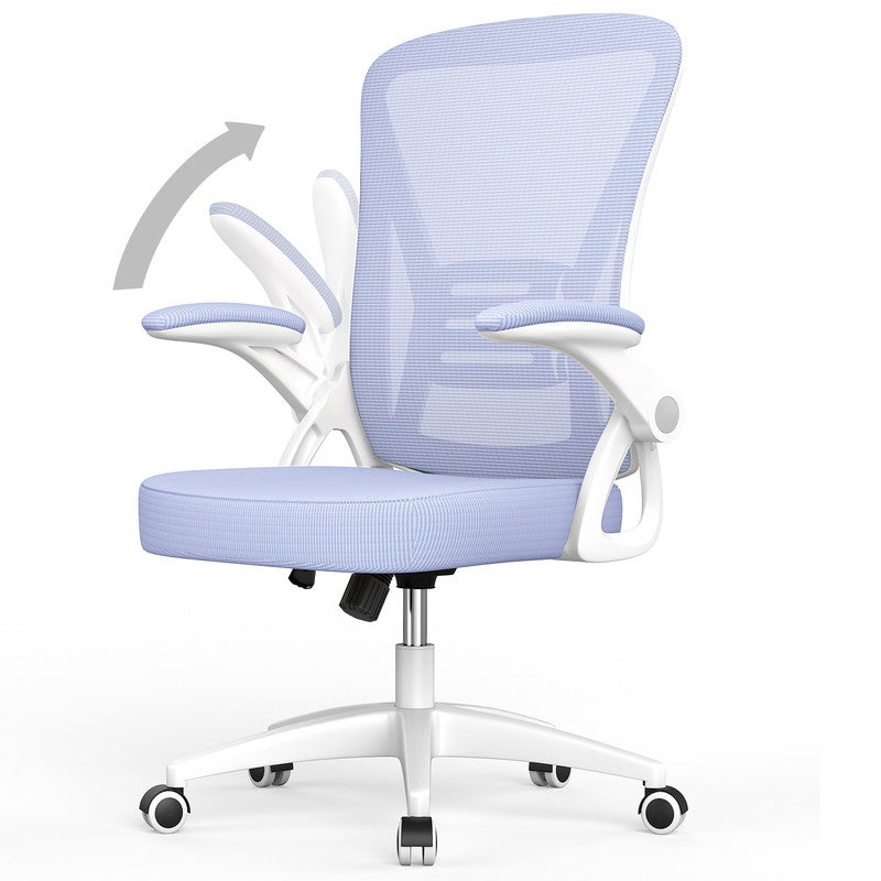 Fotel biurowy ergonomiczny – z kółkami – podparcie lędźwiowe, regulowane oparcie – regulowana wysokość – fioletowy