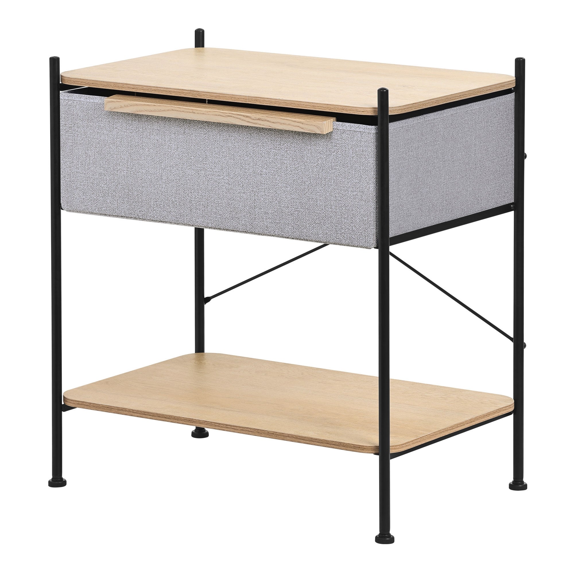 ML-Design komoda tekstylna 1 szuflada szara 62x67,5x42,5 cm pojemna szafa materiałowa MDF stalowy stelaż funkcjonalny organizer do salonu i sypialni