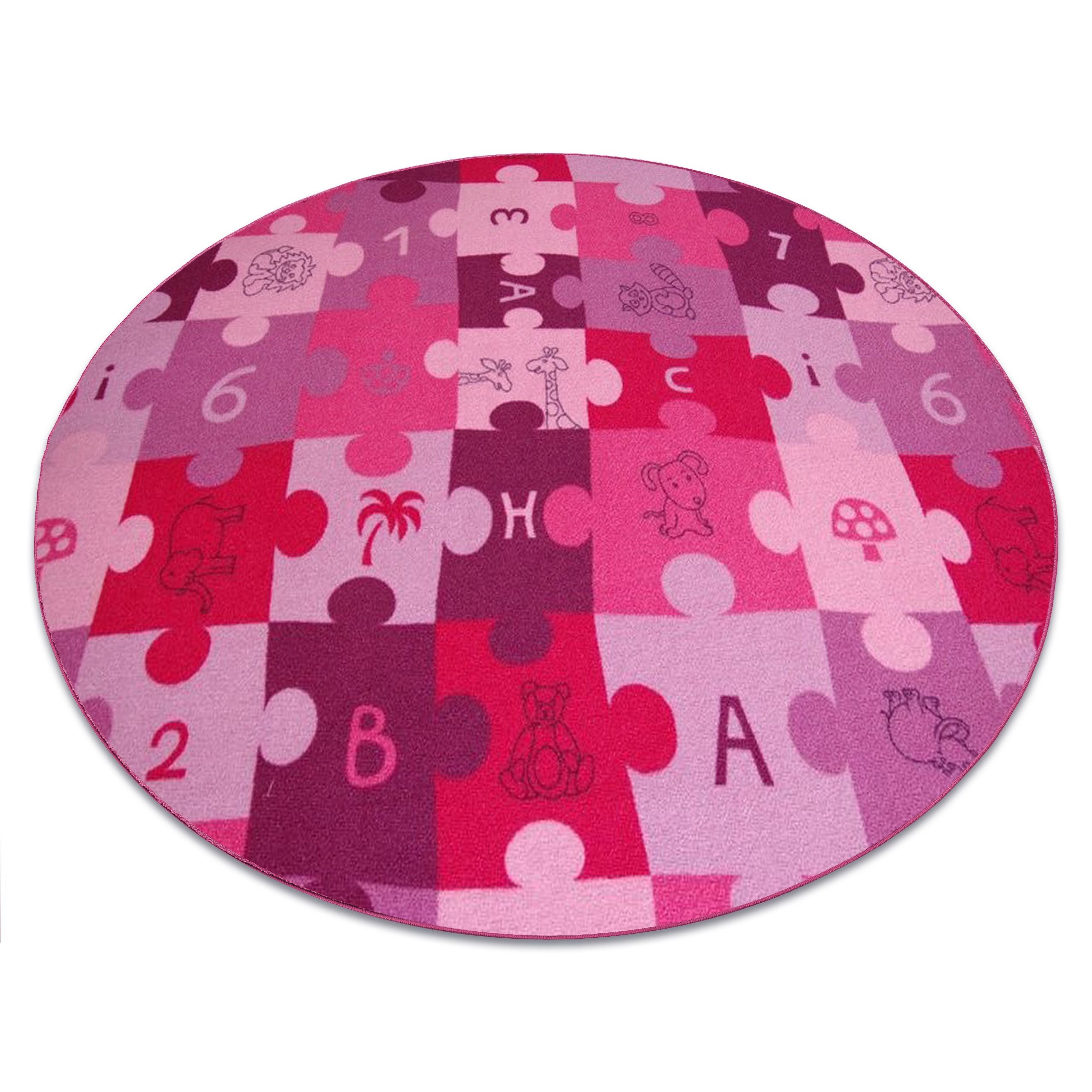 Dywan dziecięcy PUZZLE fiolet koło koło 150 cm
