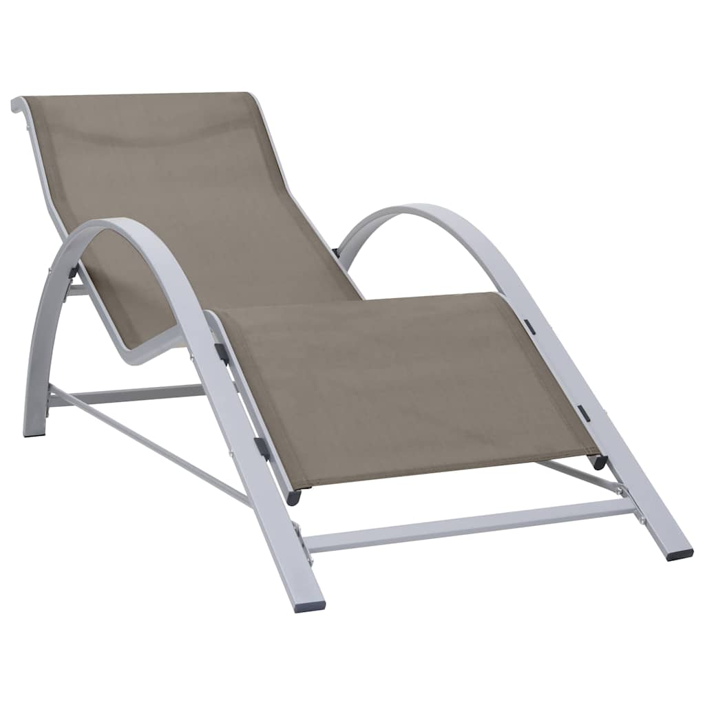 Leżak Ogrodowy Aluminiowy Szarobrązowy 167x60x66 cm na Taras na Plażę