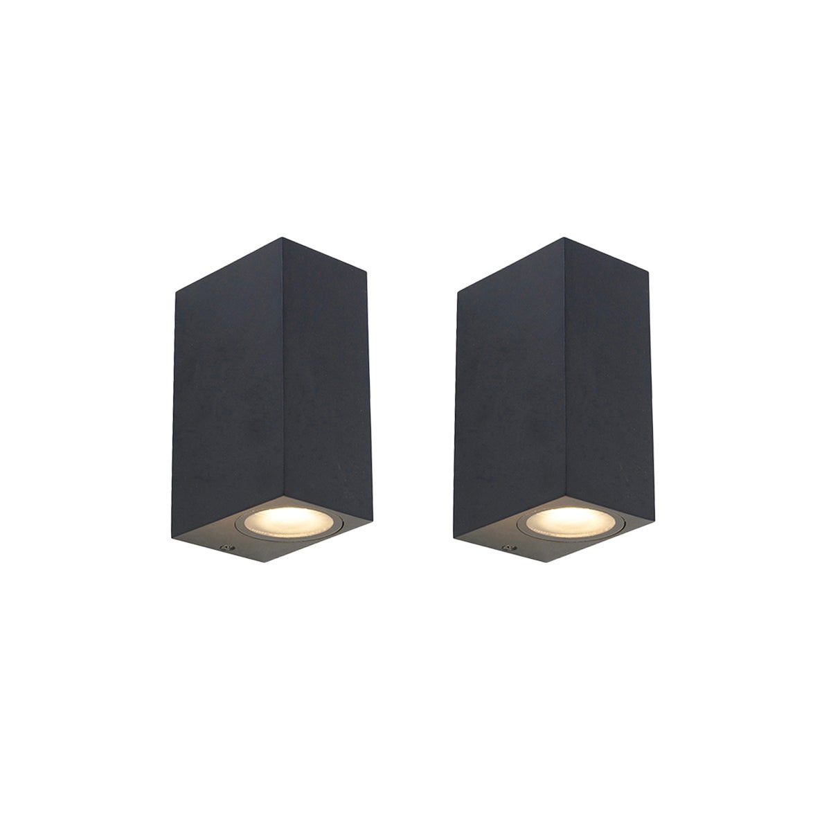 Zestaw 2 nowoczesnych lamp ściennych czarnych 2-światłowych IP44 - Baleno