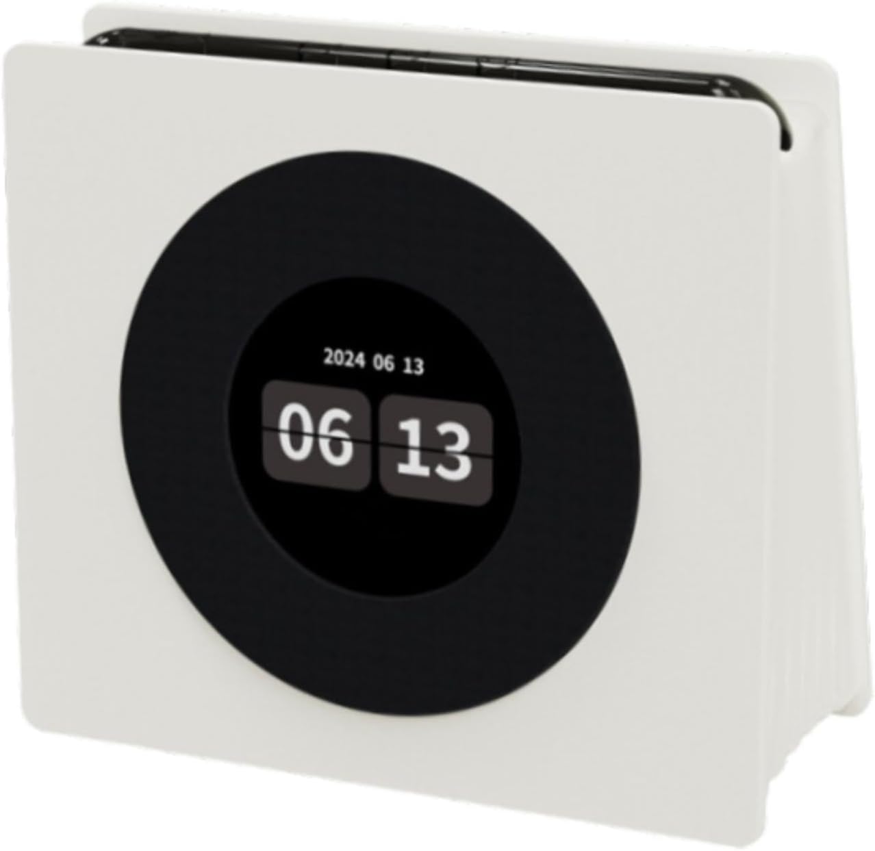 Zegar audio z winylu, z ekranem TFT HD, Bluetooth 5.3, biały
