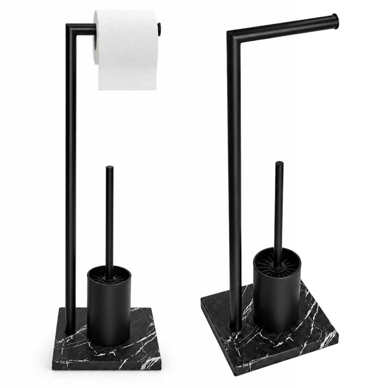 Stojak na papier toaletowy ze szczotką WC Estiva Velaro Black czarny