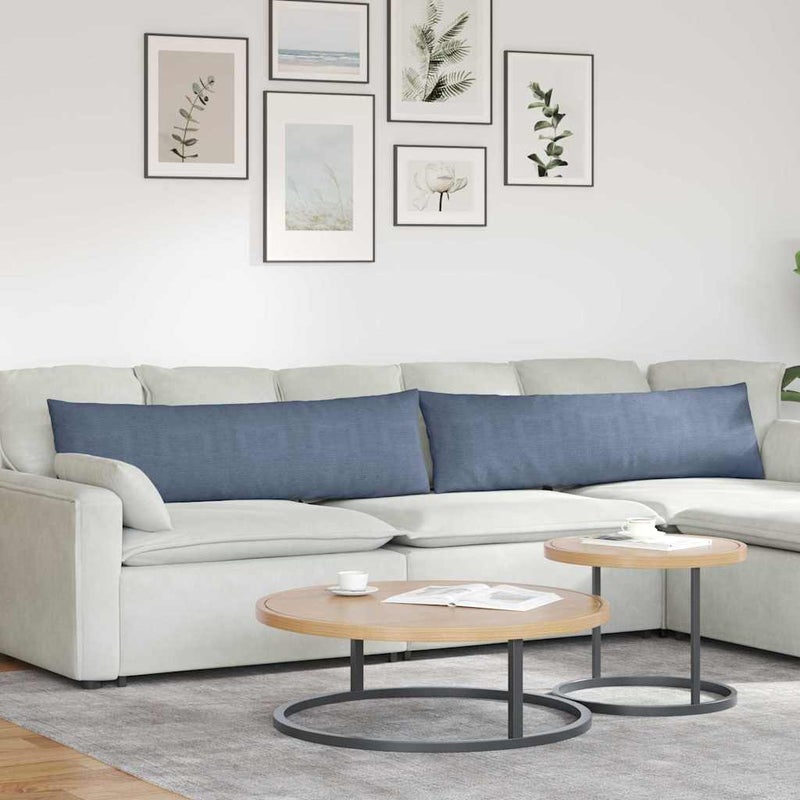 Poduszki na sofę 2 pcs Niebieski 145 x 40 cm Tkanina sztruksowa vidaXL