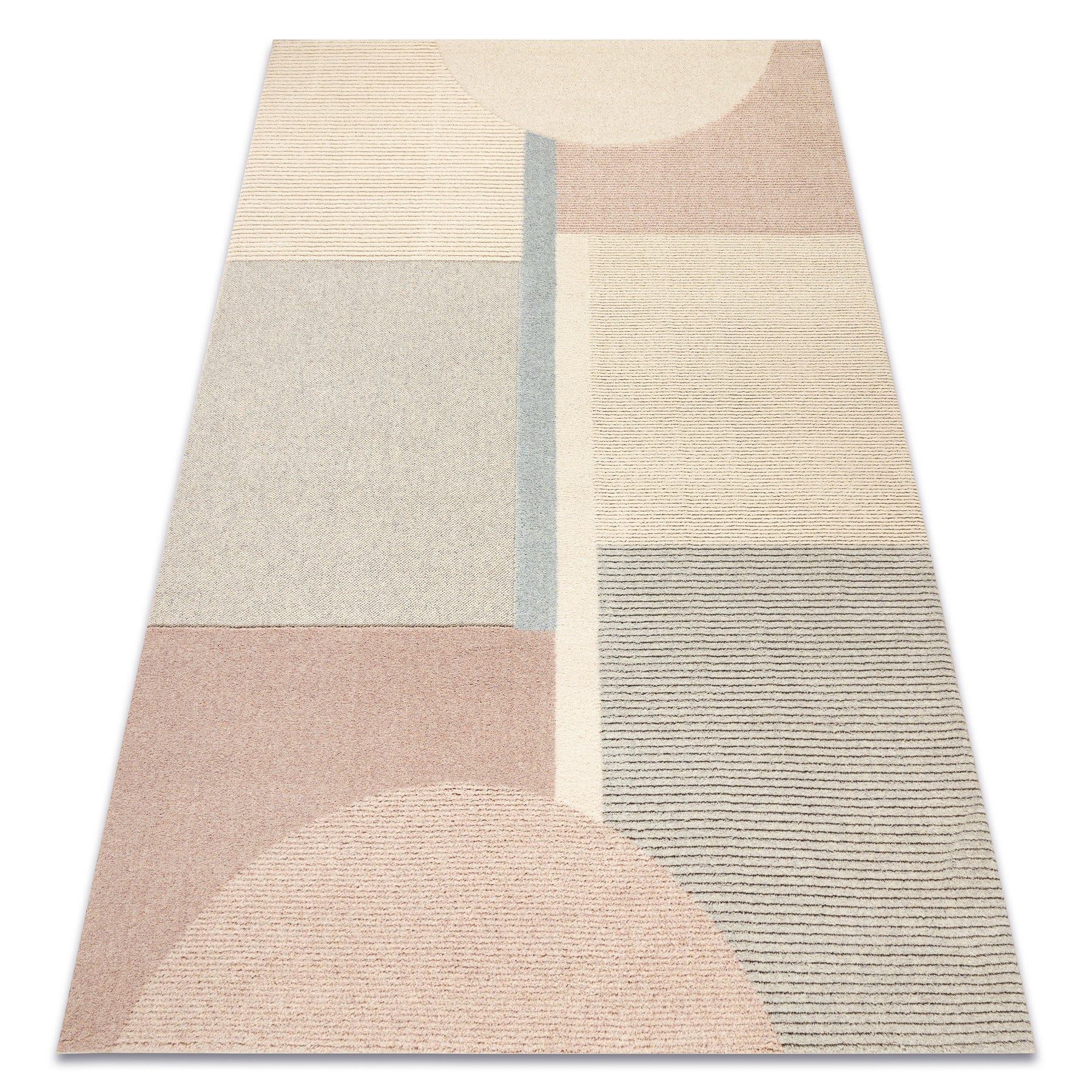 Dywan FLUX 461.1.AE990 wełniany OSTA - Geometryczny, strukturalny, loftowy krem / beż 120x170 cm