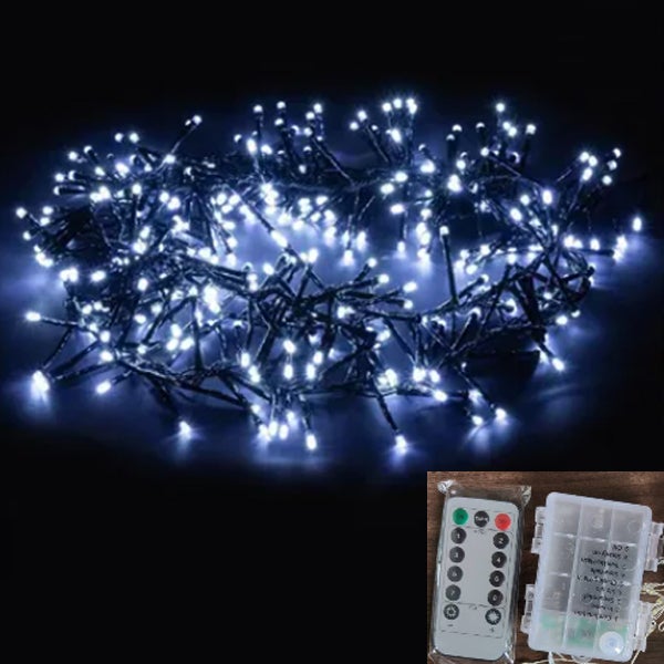 Migająca girlanda świetlna 3M 100 LED, czarny przewód i białe światło, girlanda świetlna DIY, wieniec bożonarodzeniowy, 8 trybów świecenia