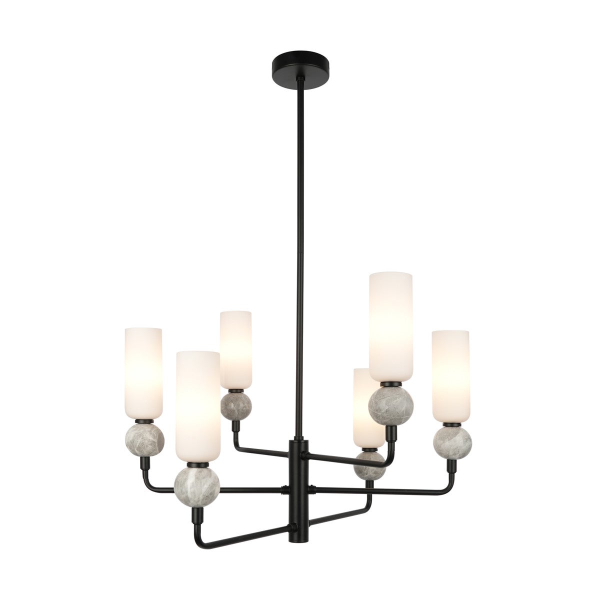 Lampa wisząca SANTOS czarna matowa 6 x G9 x 40W wym:80x55x55cm Italux
