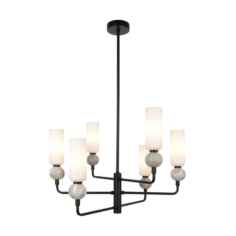 Lampa wisząca SANTOS czarna matowa 6 x G9 x 40W wym:80x55x55cm Italux