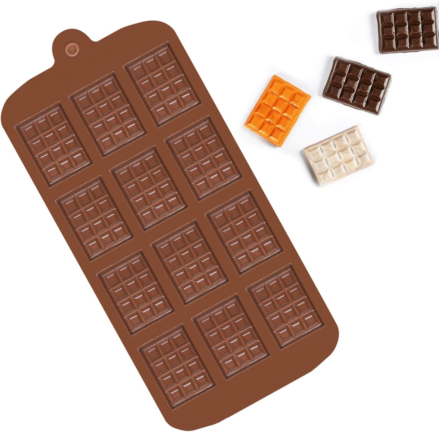 Formy do czekolady, miniaturowe silikonowe foremki do czekolady, 12 gniazd, forma do fondantu z powłoką zapobiegającą przywieraniu, łatwe do wyję