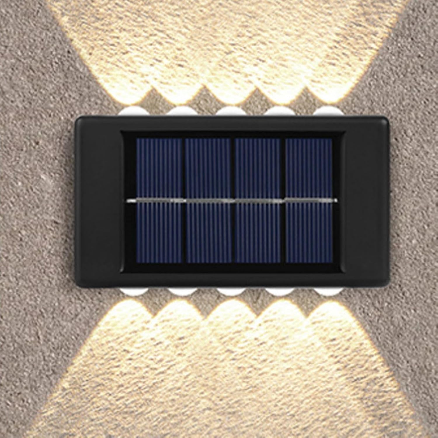 Lampa solarna na ogrodzenie, bezprzewodowa lampa solarna LED, odpowiednia do ogrodzeń, podwórek, ogrodów i ścieżek (10 diod LED, ciepłe światło)