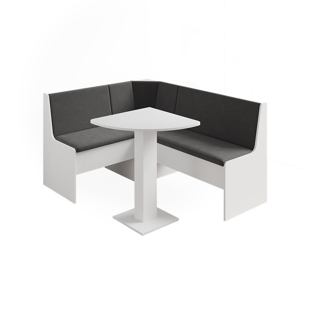 Vicco Grupa ławek narożnych Ramon, Biały, 60 x 60 cm z przyставką narożną