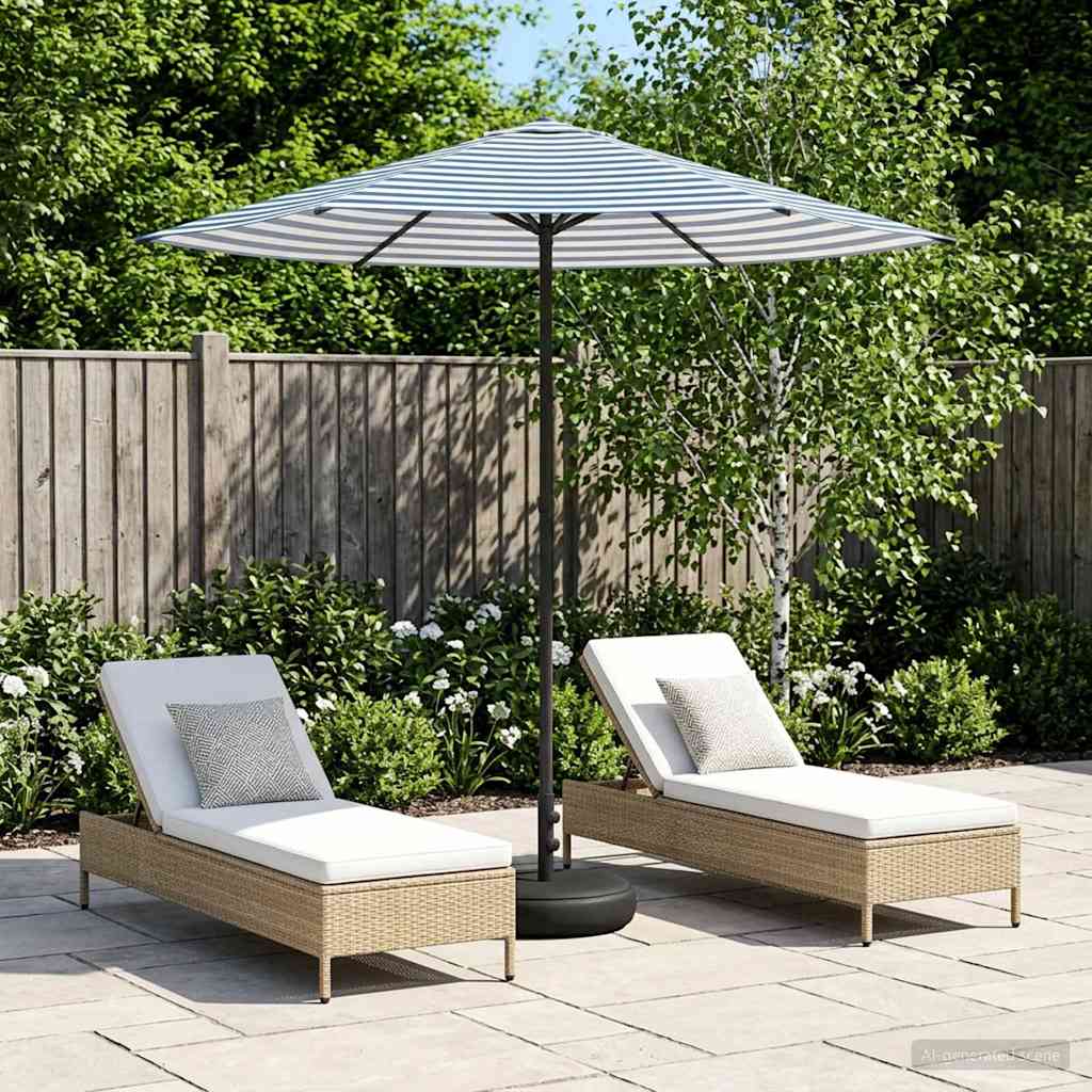 Parasol ogrodowy z podstawą 230 x 230 cm Poliester Prostokątny vidaXL